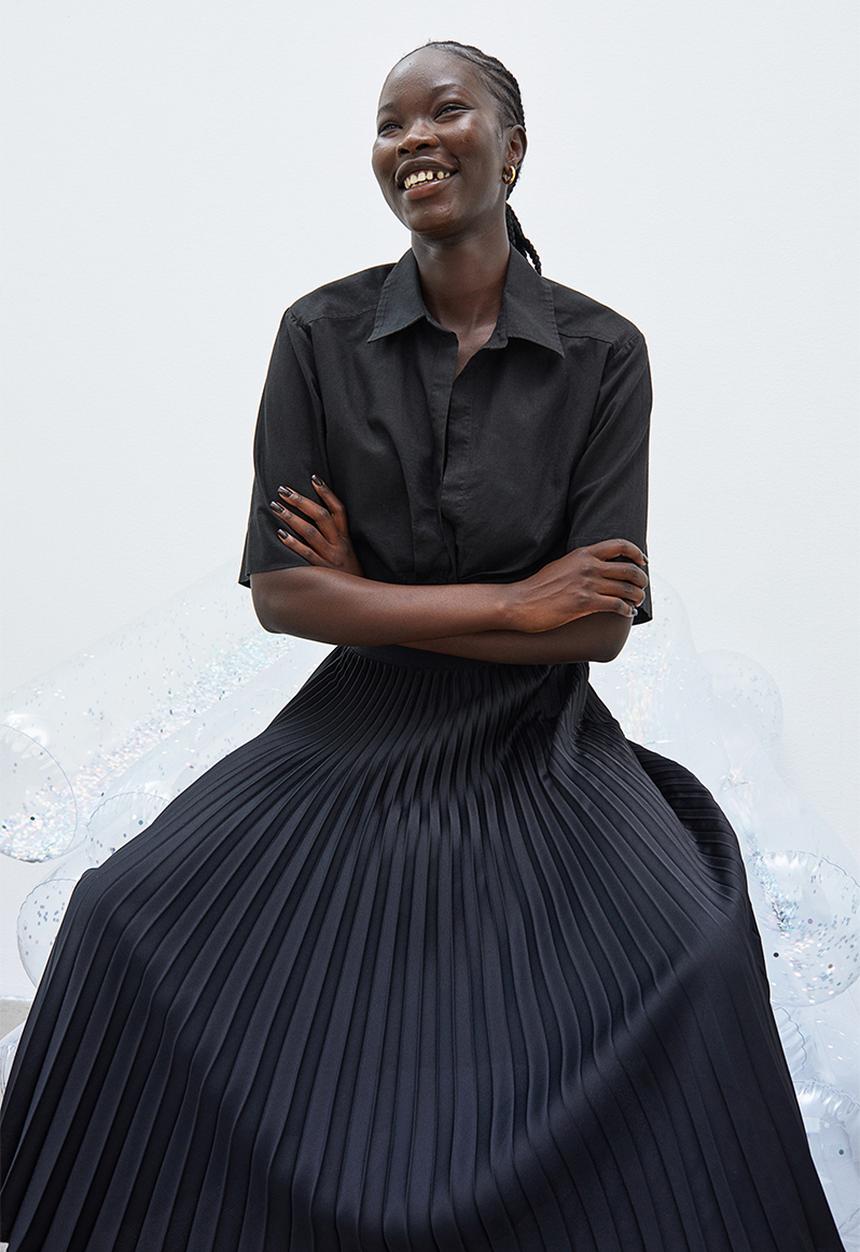 H&M - Pleated skirt - black