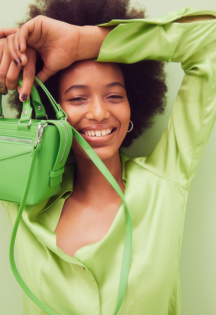 H&M - Glossy blouse - lime green