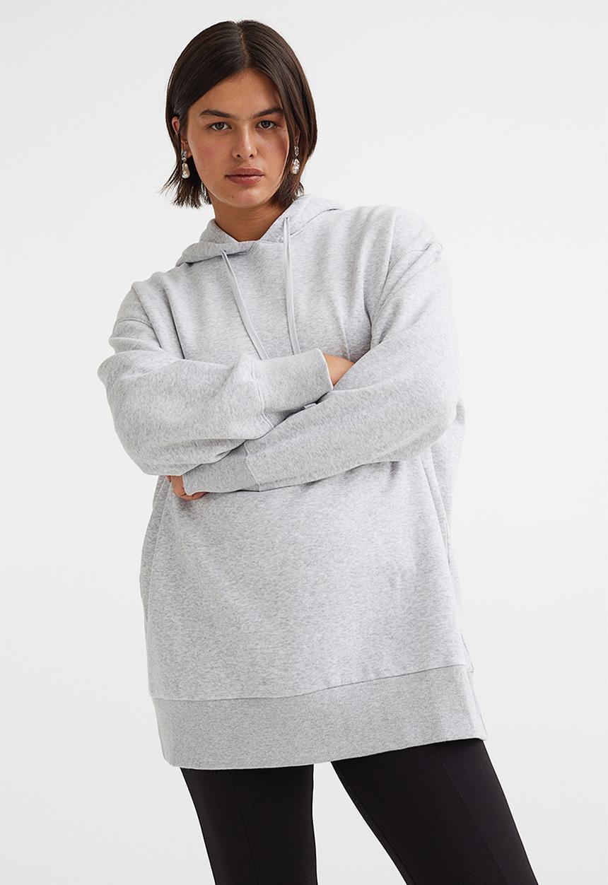 H&M - Oversized hoodie - light grey marl