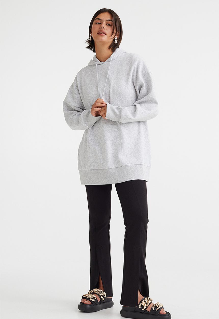 H&M - Oversized hoodie - light grey marl