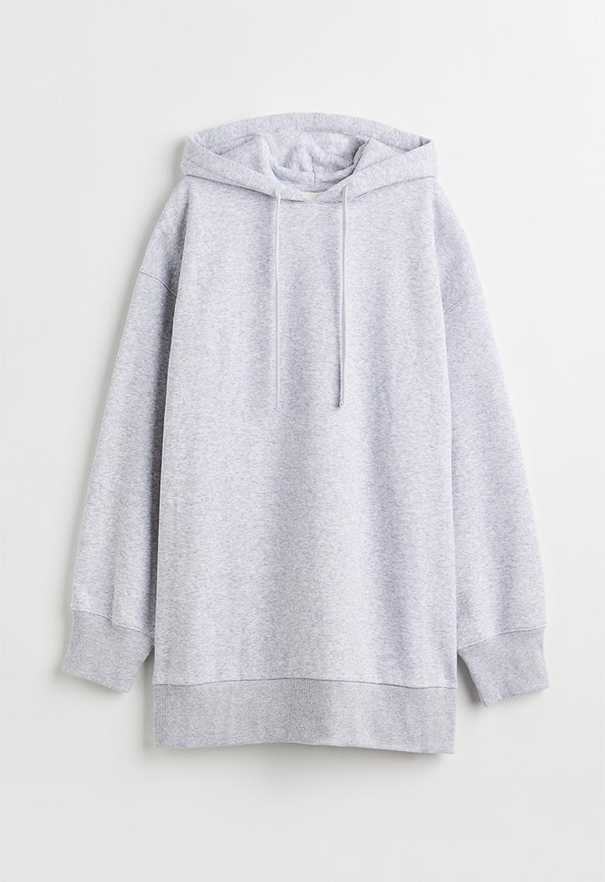 H&M - Oversized hoodie - light grey marl