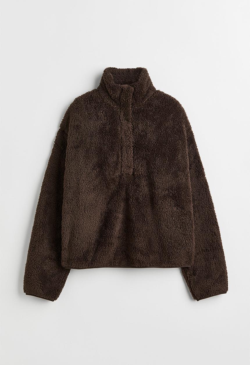 H&M - Faux shearling top - dark brown