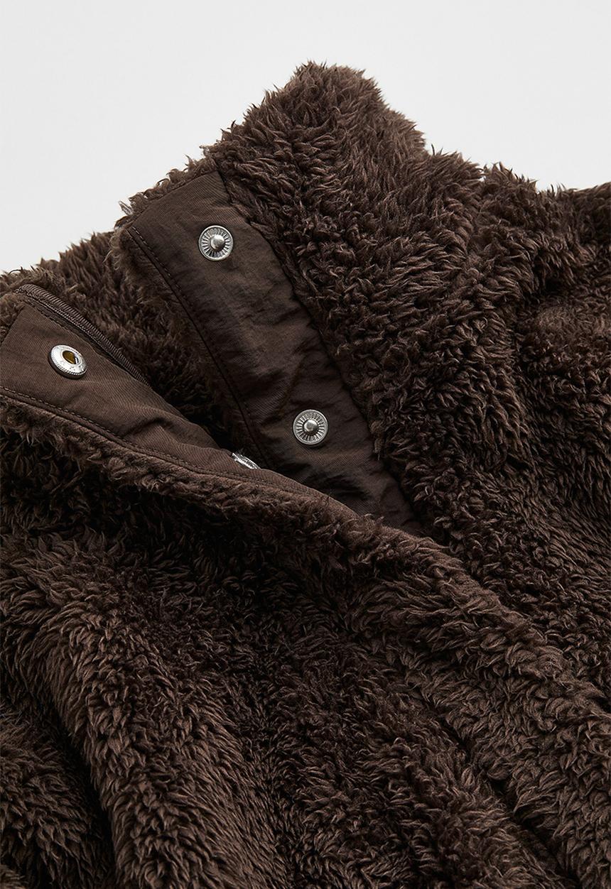 H&M - Faux shearling top - dark brown
