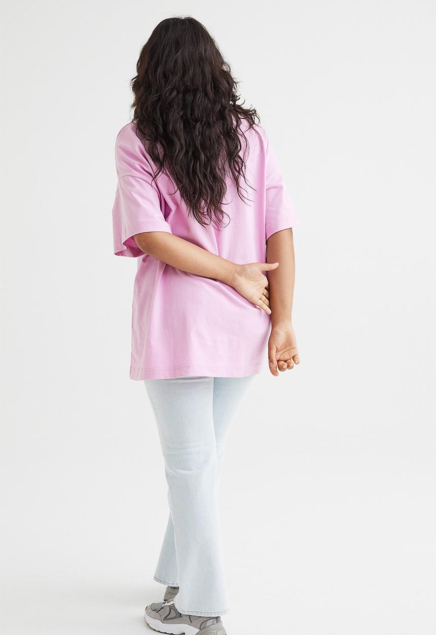 H&M - Oversized T-shirt - light pink/seoul
