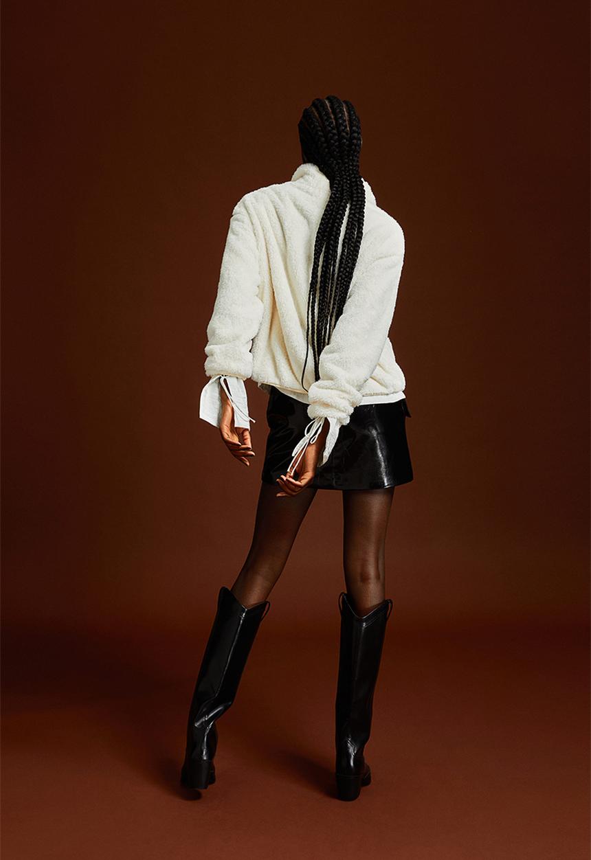 H&M - Faux shearling top - cream