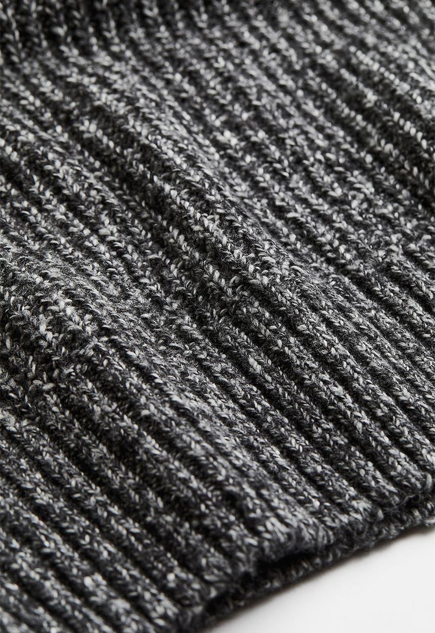 H&M - Oversized rib-knit jumper - black marl