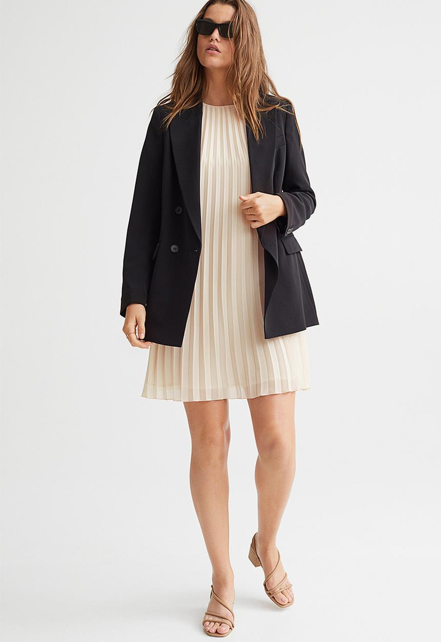 H&M - Pleated dress - light beige