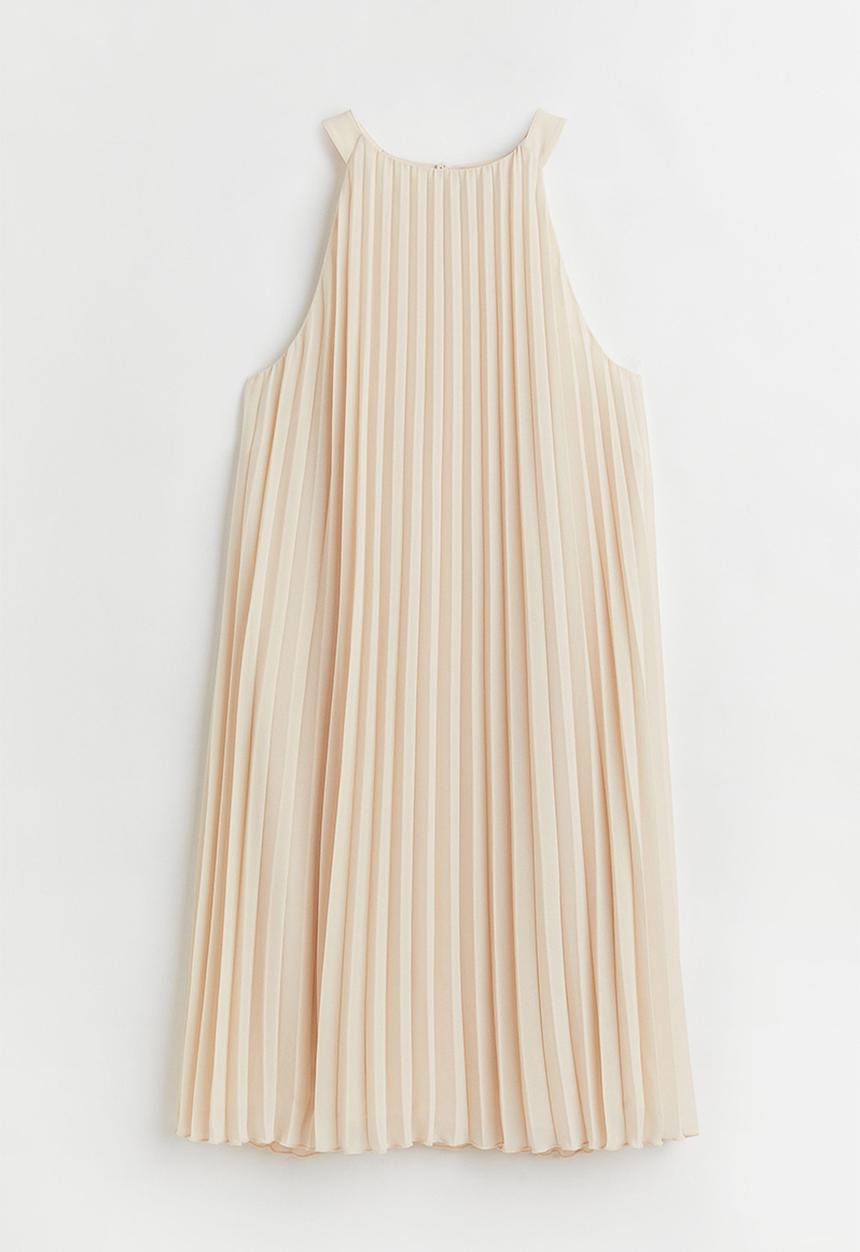 H&M - Pleated dress - light beige