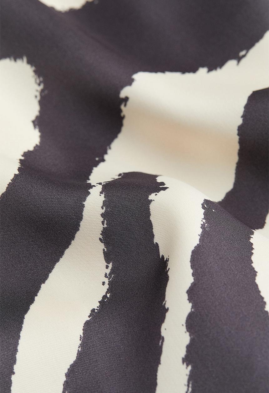 H&M - Satin top - cream/zebra print