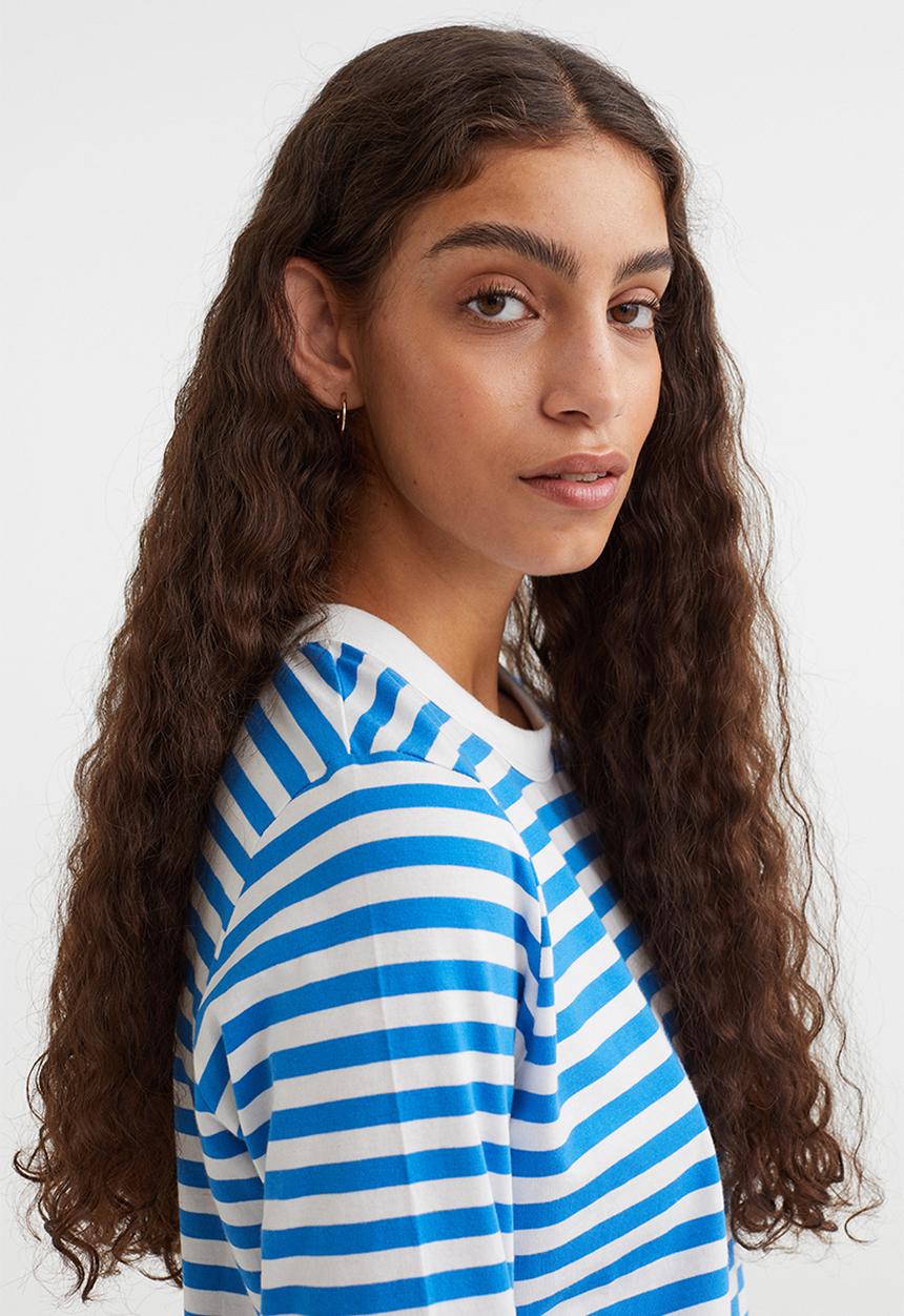H&M - Cotton jersey top - blue/striped