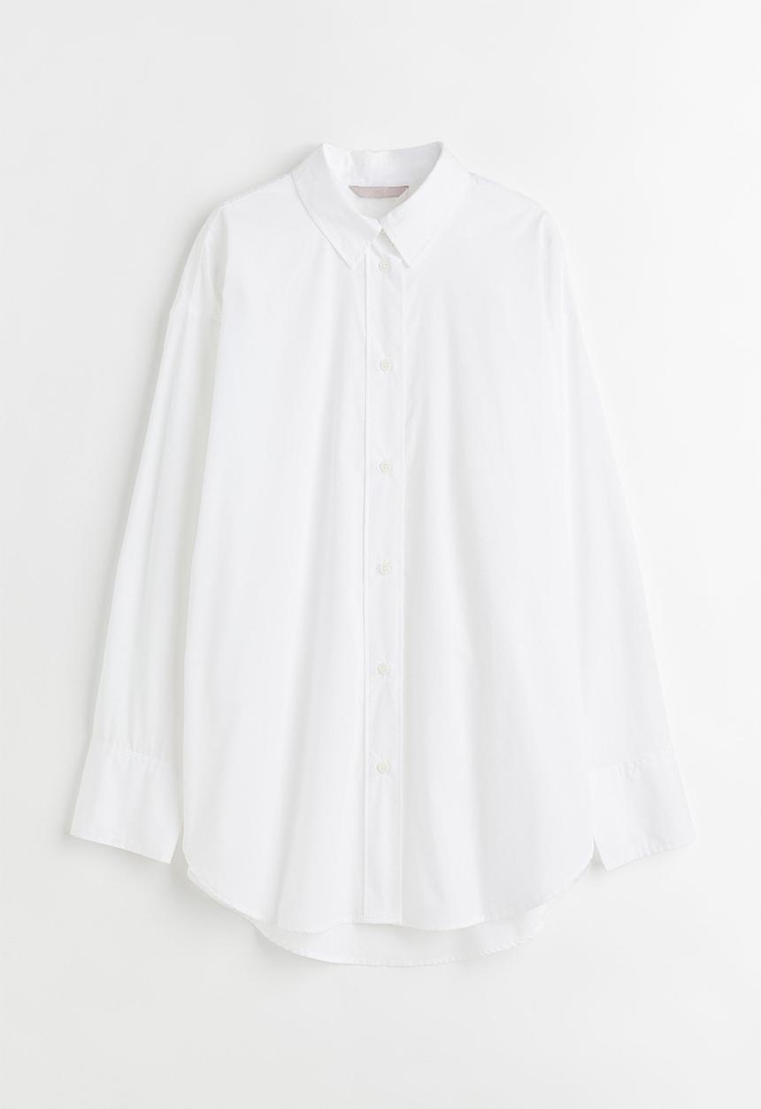 H&M - Oversized cotton shirt - white I