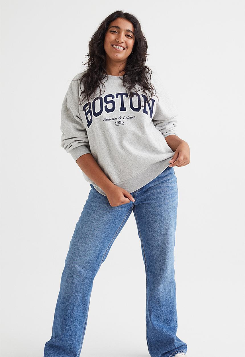 H&M - Printed sweatshirt - grey marl/boston