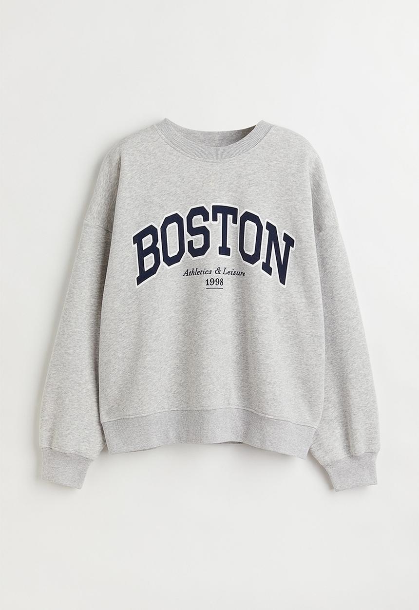 H&M - Printed sweatshirt - grey marl/boston