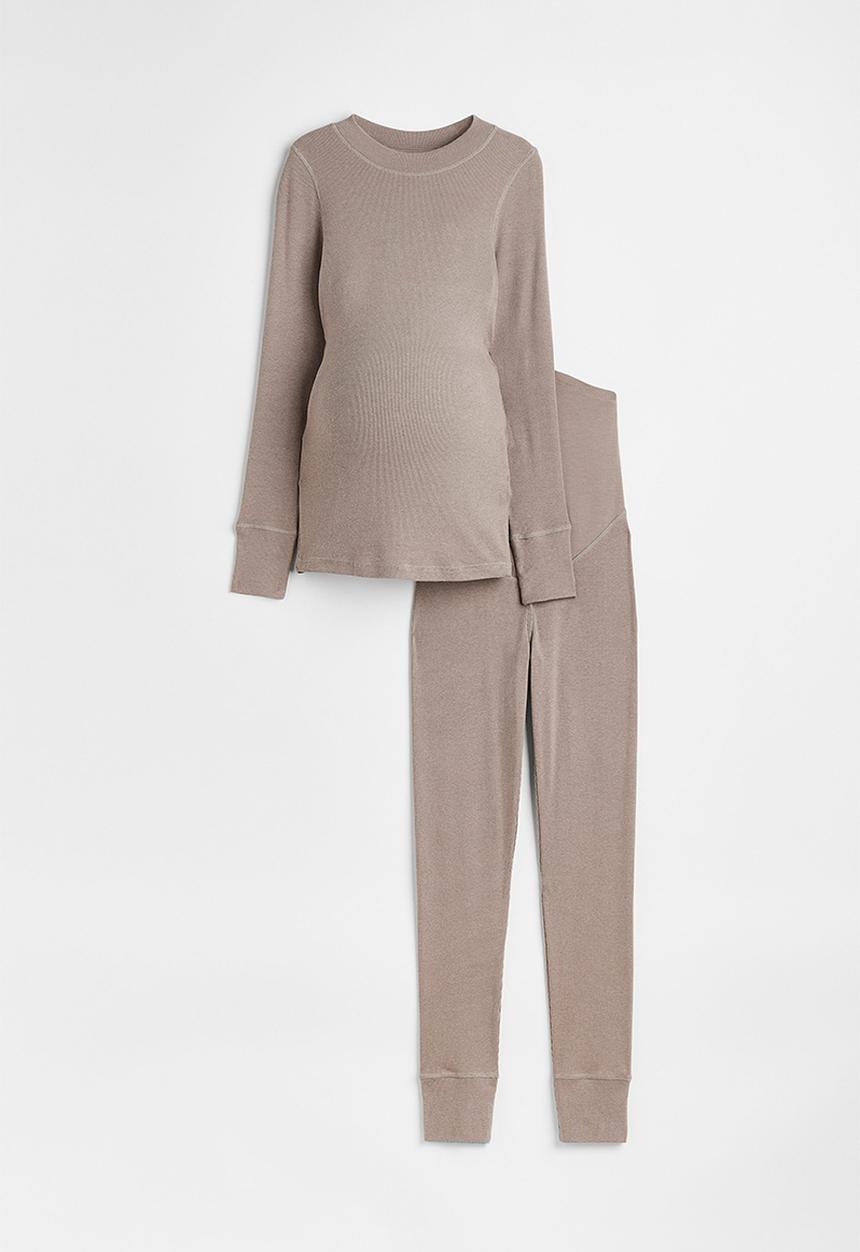 H&M - Mama 2 piece ribbed set - mole