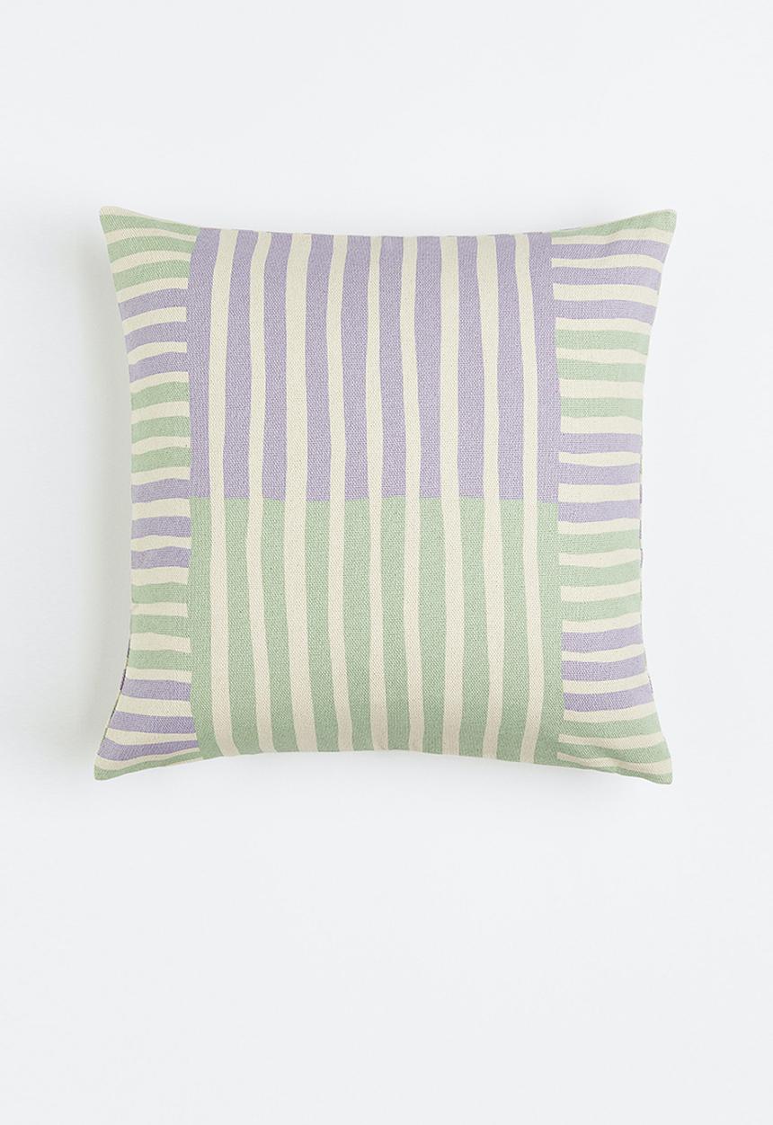 H&M - Patterned cushion cover - green/multi/purple