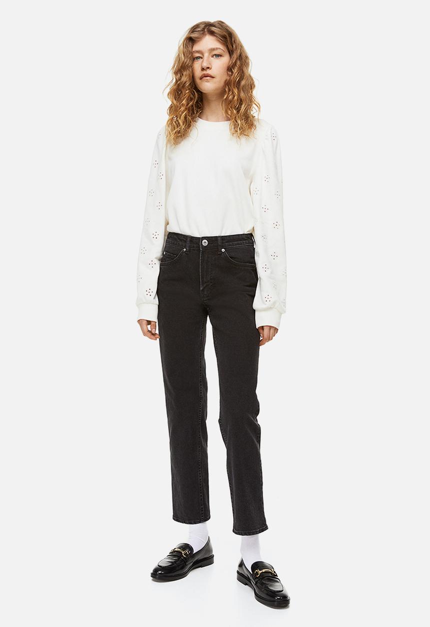 H&M - Slim regular ankle jeans - black