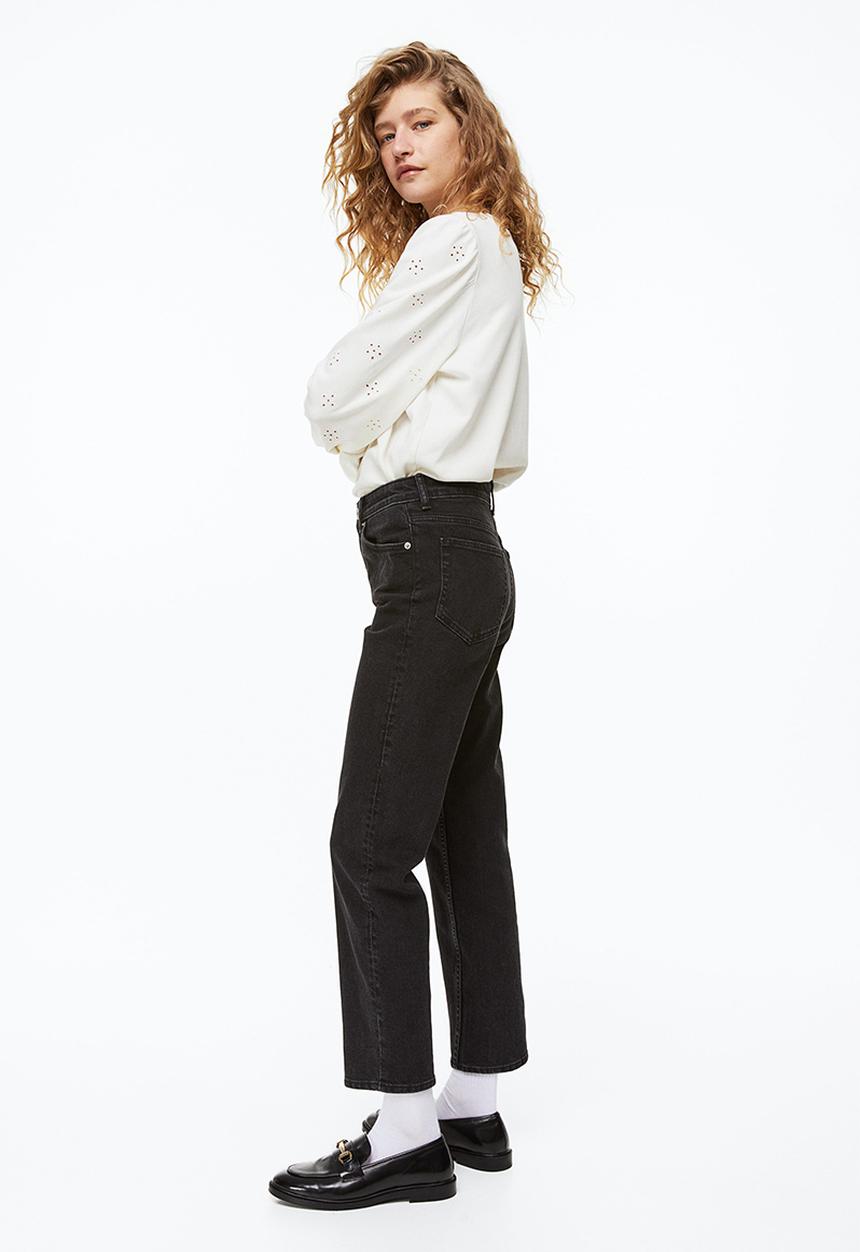 H&M - Slim regular ankle jeans - black