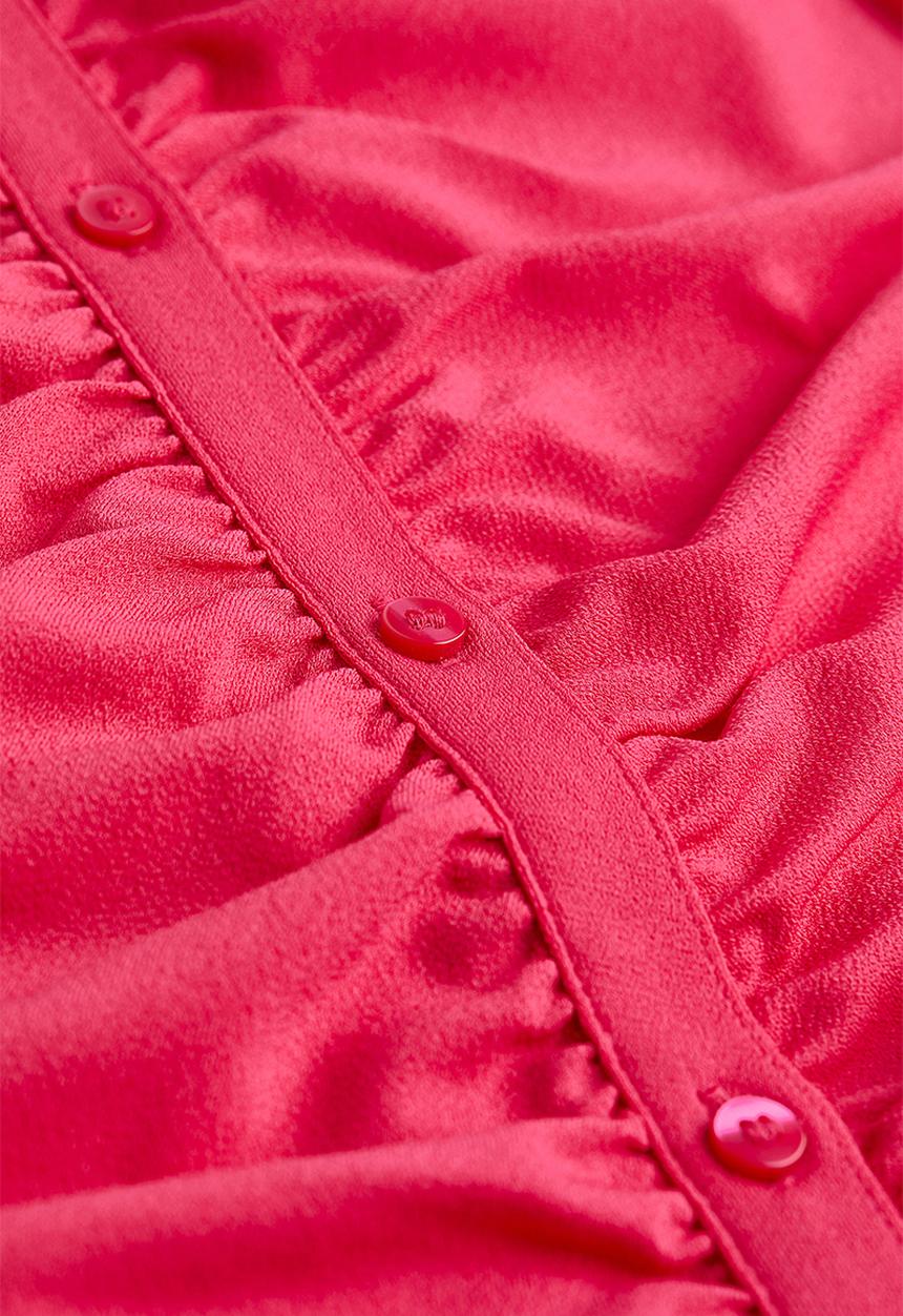 H&M - Button-front shirt dress - cerise