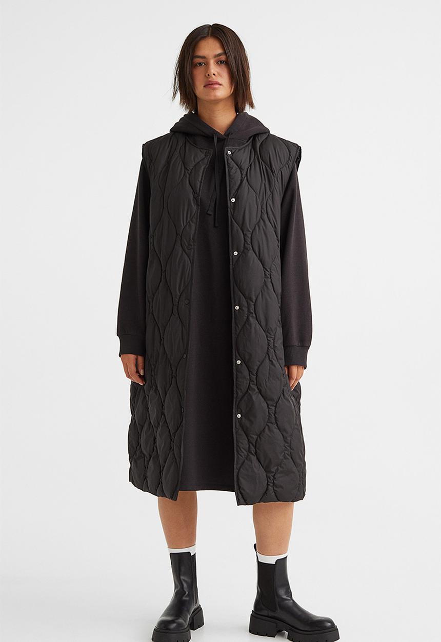 H&M - Long gilet - black