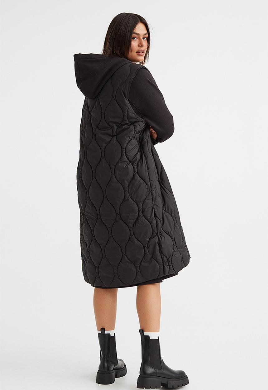 H&M - Long gilet - black
