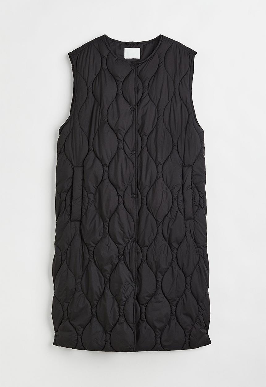 H&M - Long gilet - black