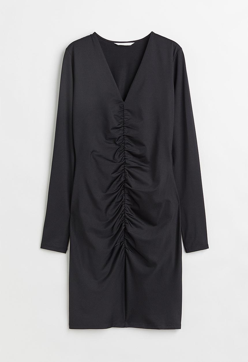 H&M - Gathered dress - black