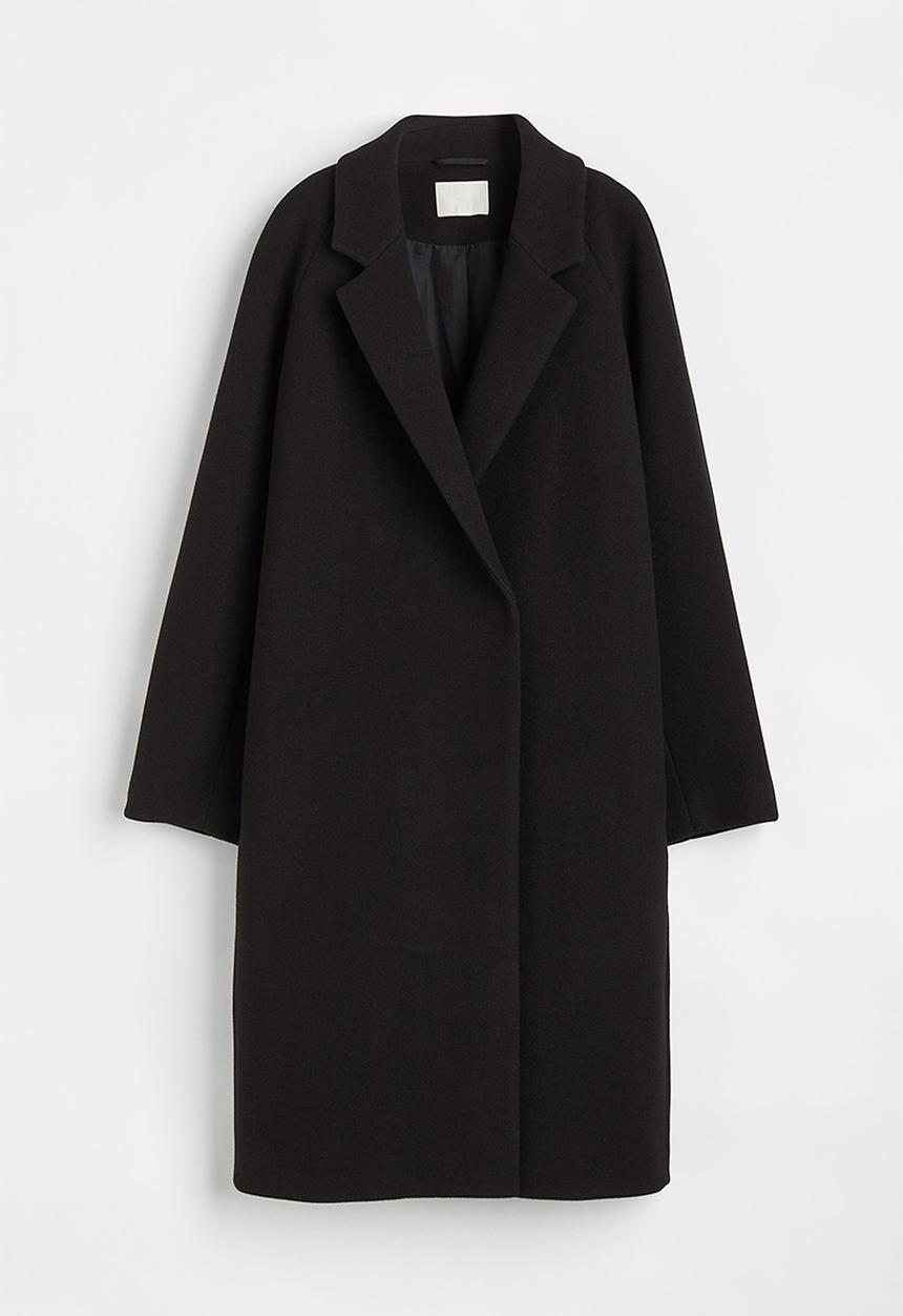 H&M - Double-breasted coat - black