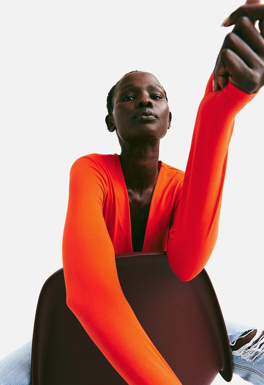 H&M - V-neck bodysuit - orange