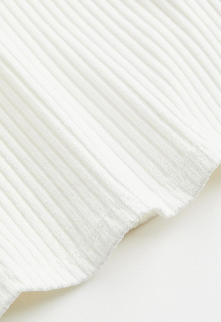 H&M - Ribbed short top - white