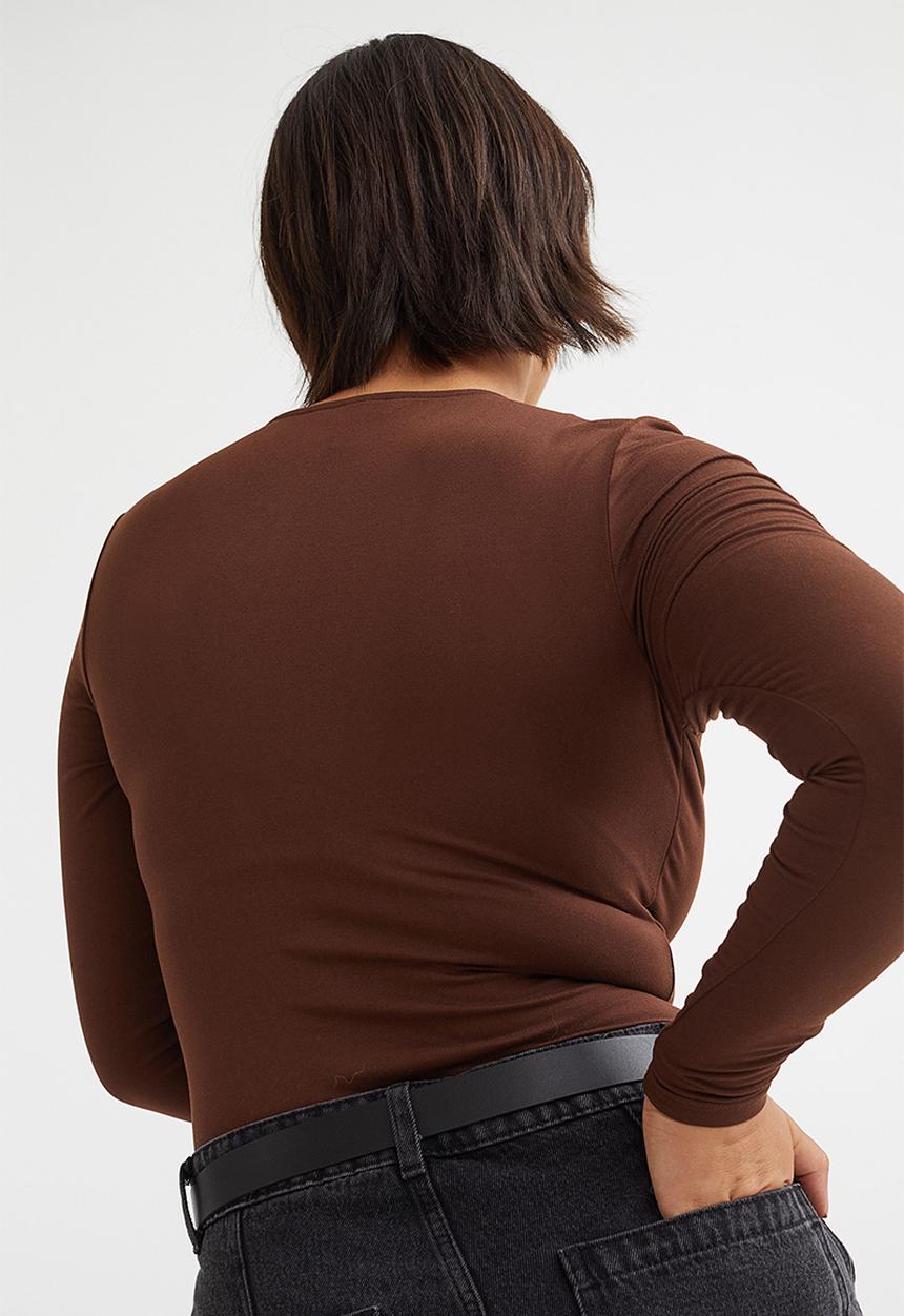 H&M - V-neck bodysuit - brown