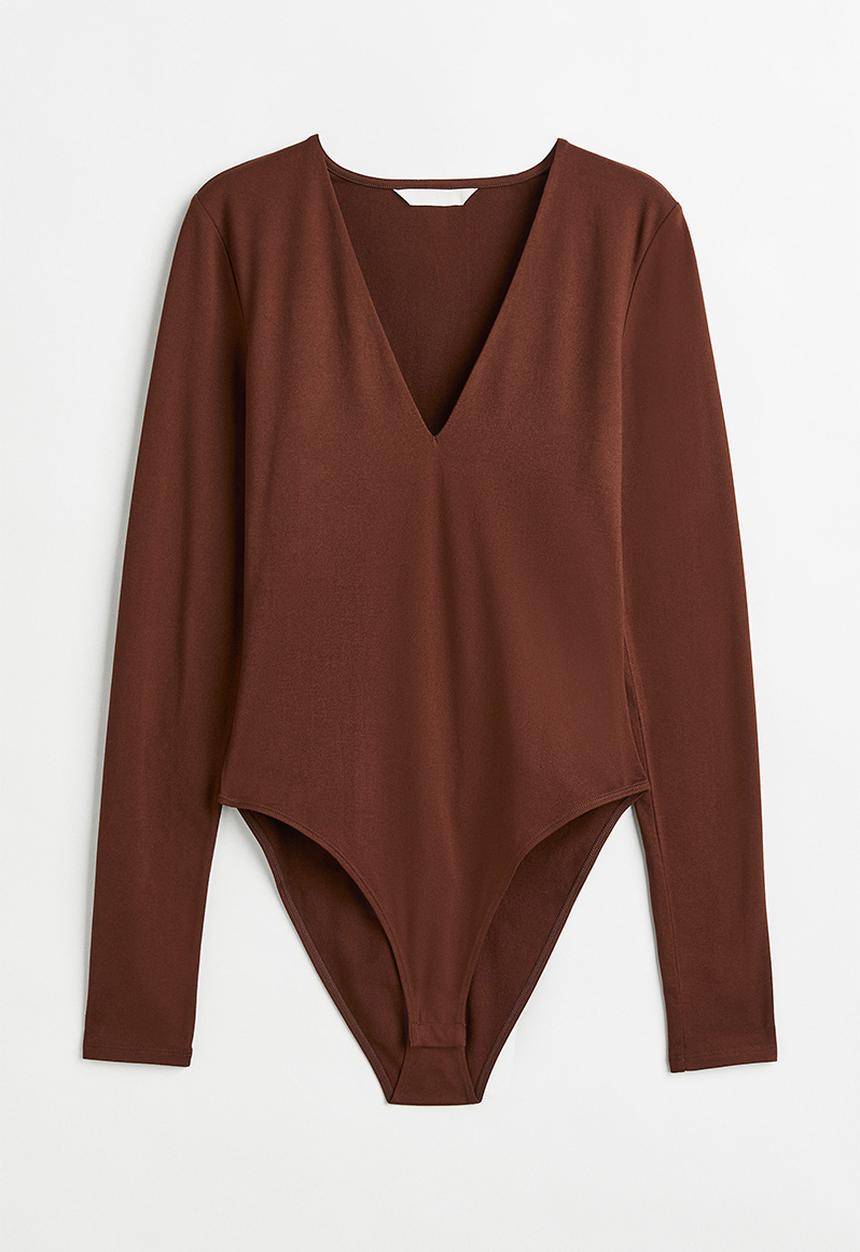 H&M - V-neck bodysuit - brown