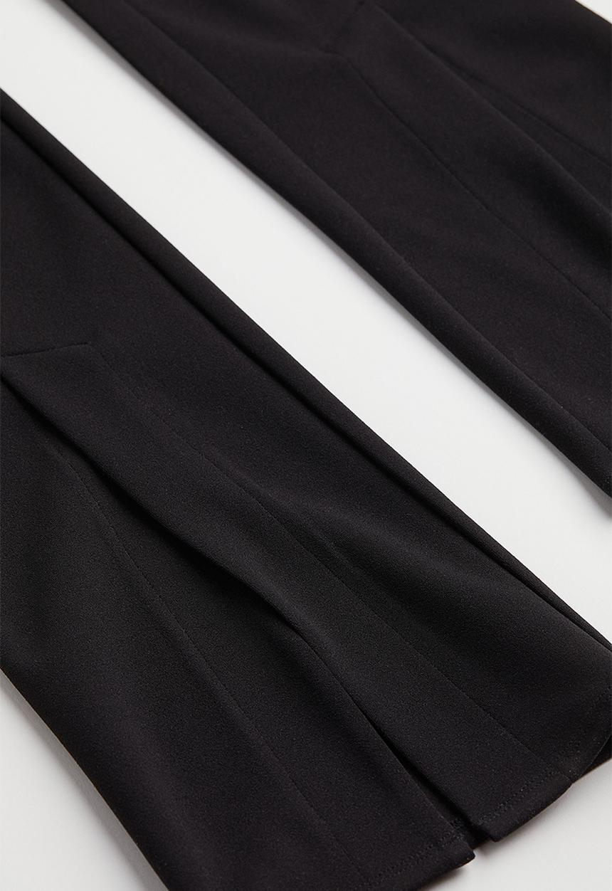 H&M - Flared slit-hem leggings - black