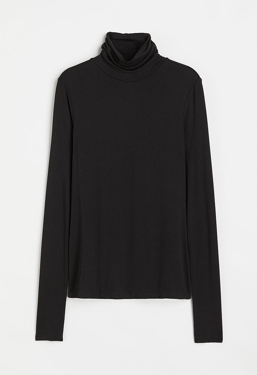 H&M - Polo-neck top - black I