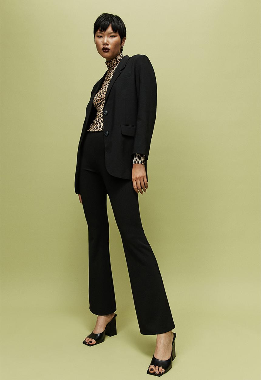 H&M - Polo-neck top - beige/leopard print