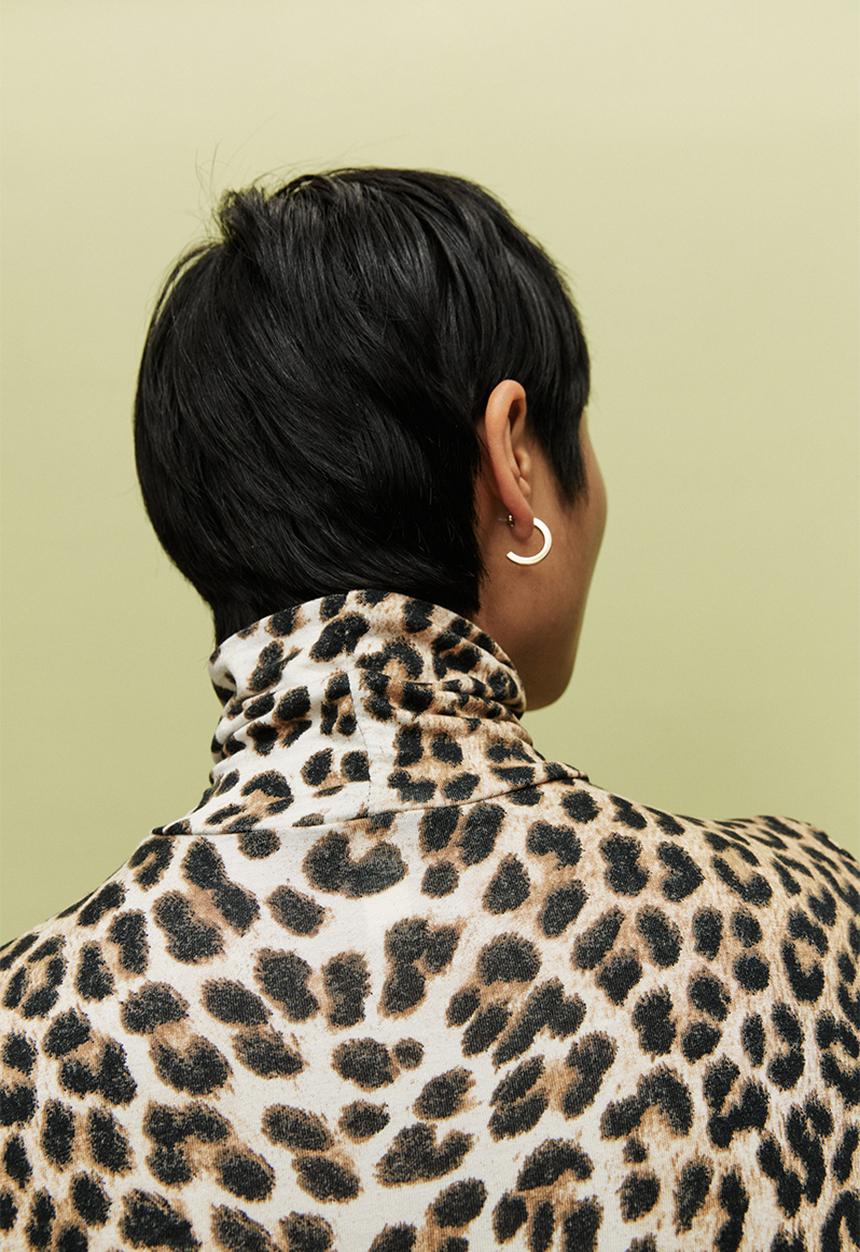H&M - Polo-neck top - beige/leopard print