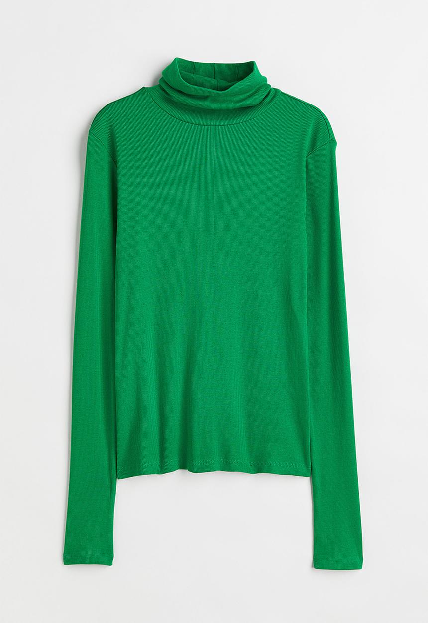 H&M - Polo-neck top - green