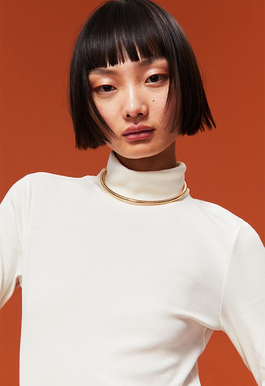 H&M - Polo-neck top - white