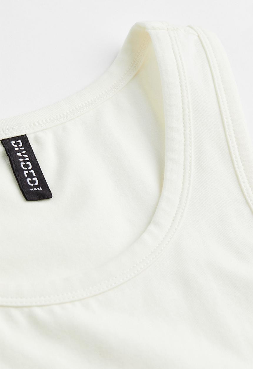 H&M - Crop top with sequins - white