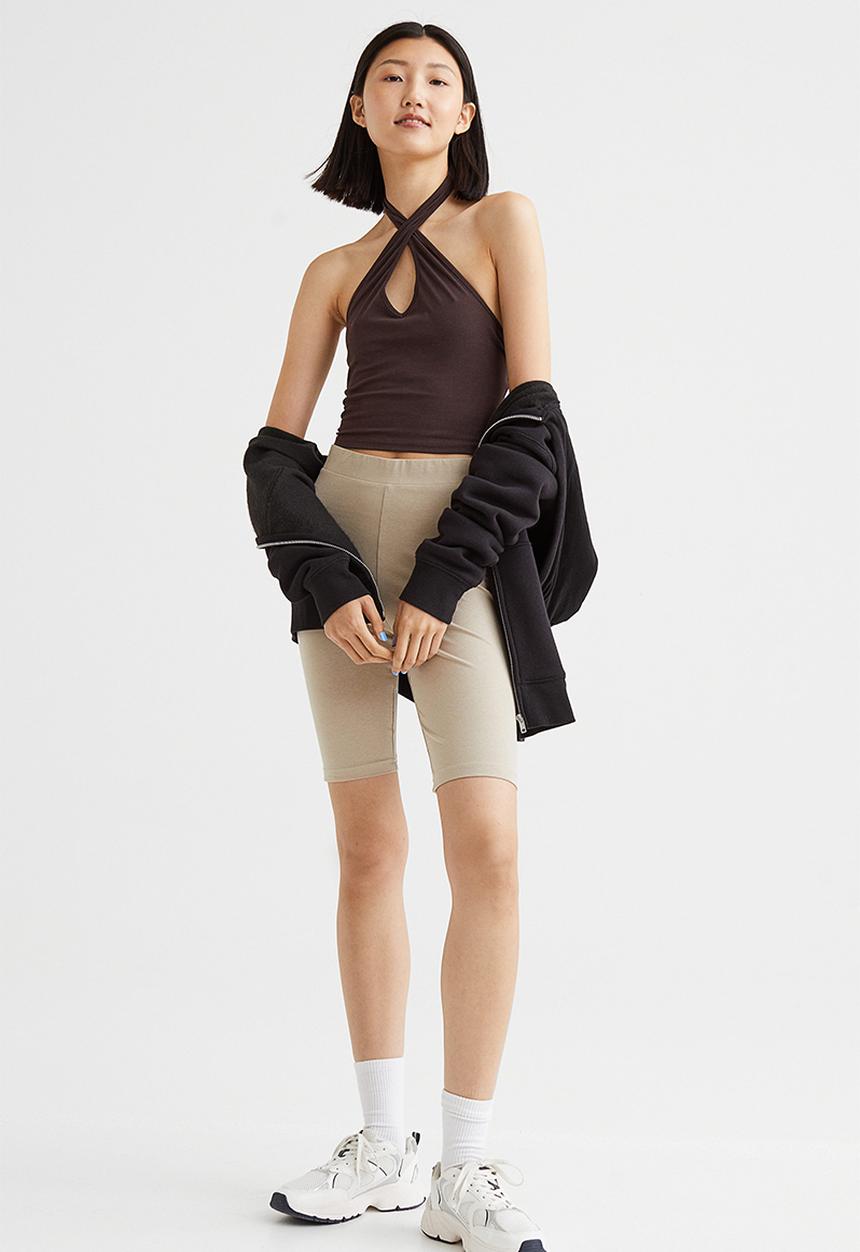 H&M - Halterneck v-neck top - brown