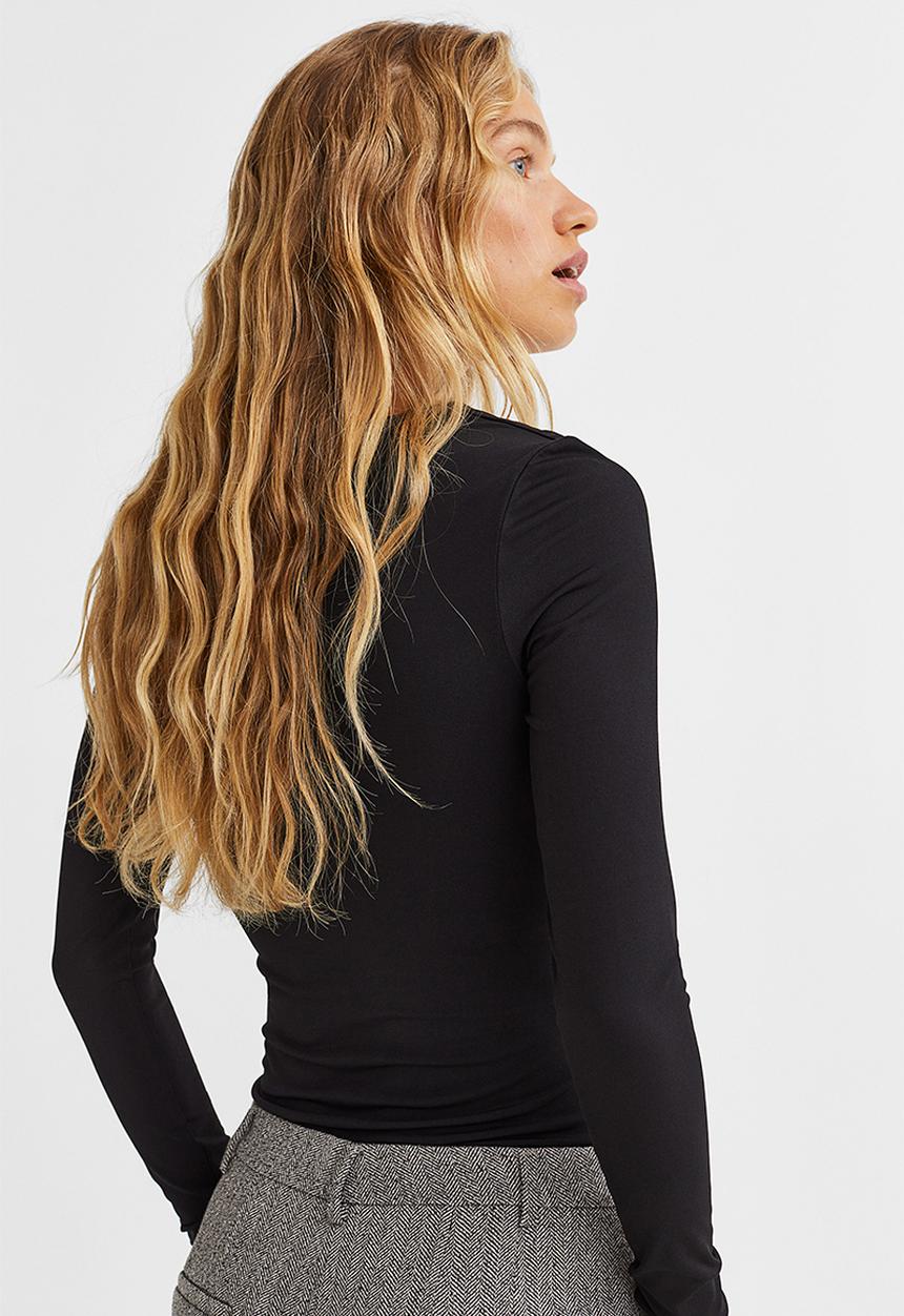 H&M - Gathered thong body - black