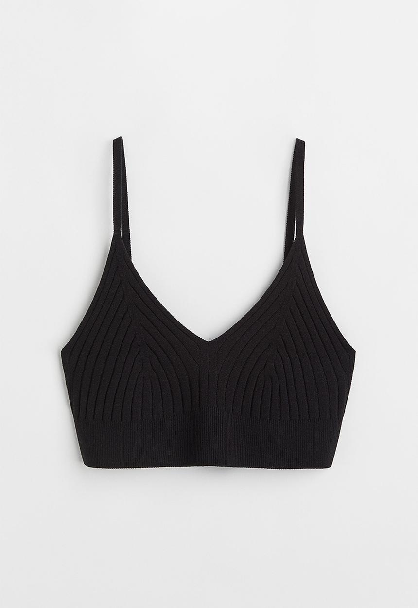 H&M - Viscose-blend crop top - black
