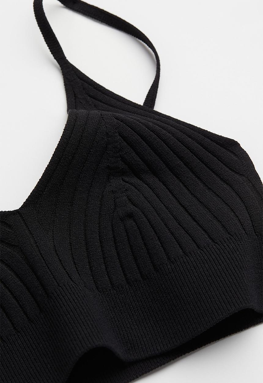 H&M - Viscose-blend crop top - black