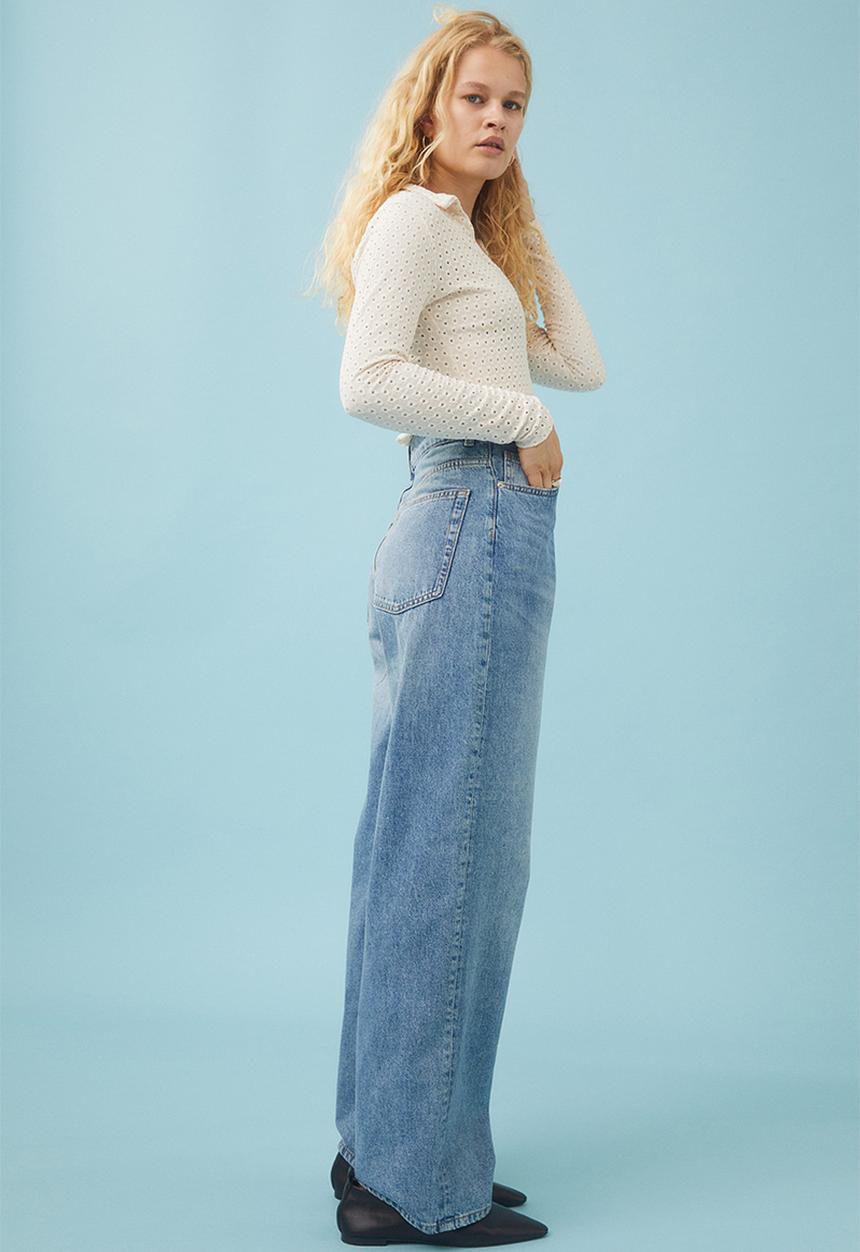 H&M - Collared top - light beige