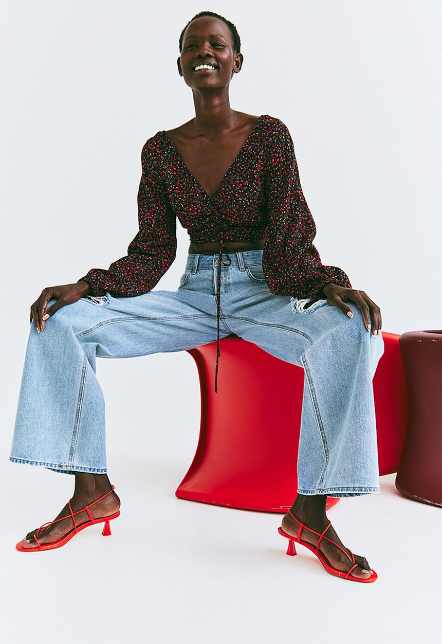 H&M - Wide low jeans - denim blue