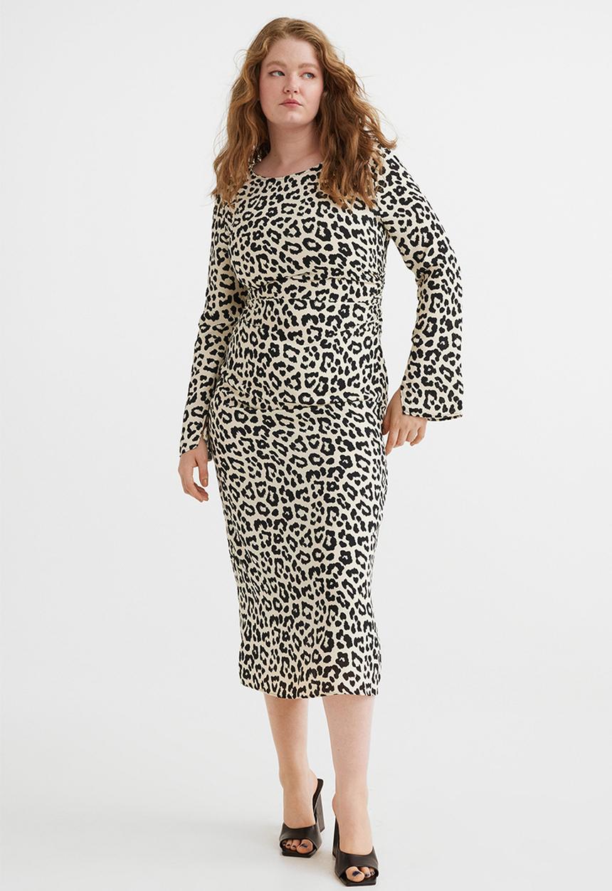 H&M - Patterned dress - white/leopard print