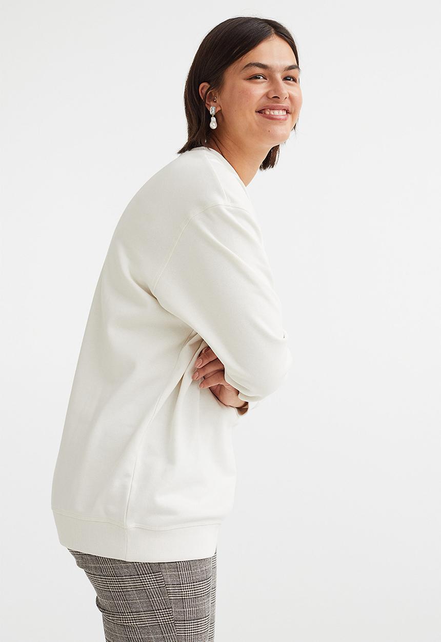 H&M - Oversized sweatshirt - white/salt lake city