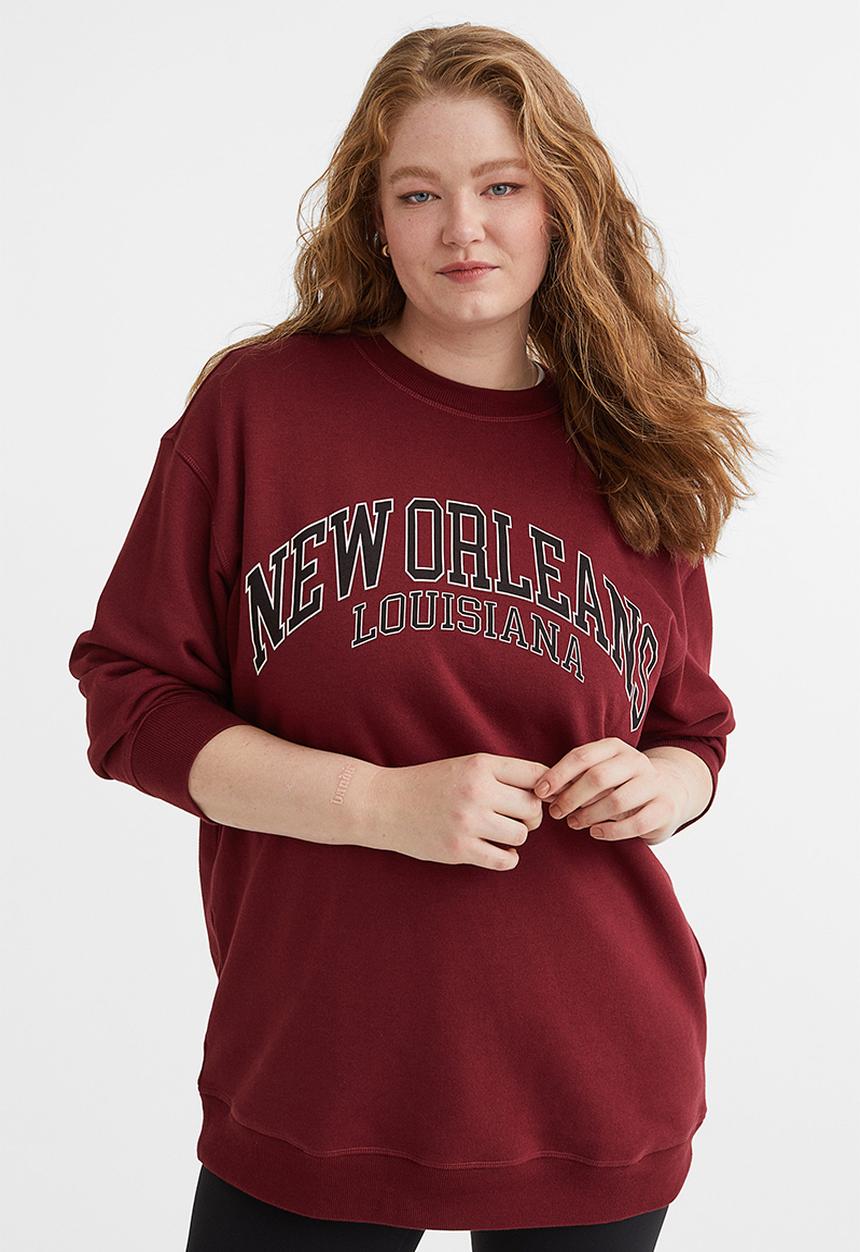 H&M - Oversized sweatshirt - dark red/new orleans