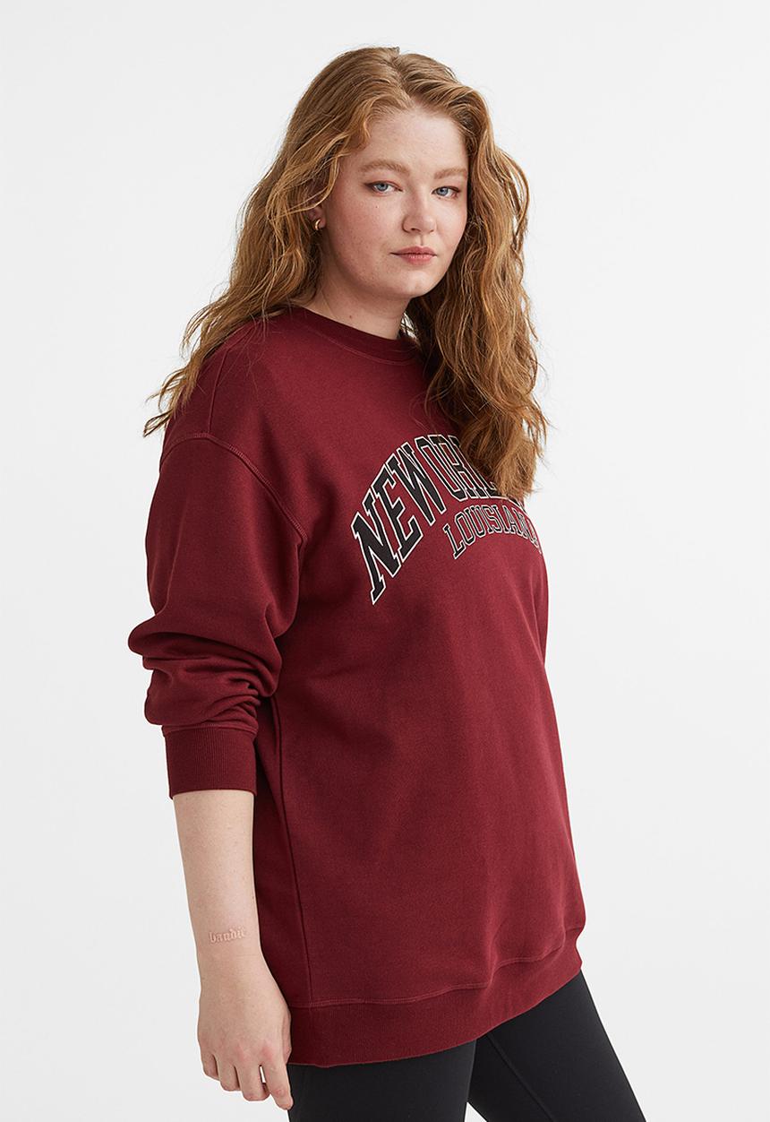 H&M - Oversized sweatshirt - dark red/new orleans