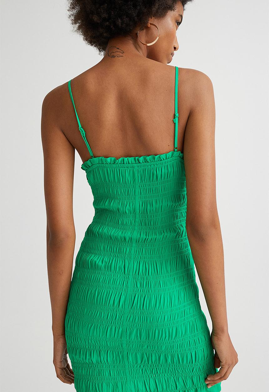 H&M - Smocked dress - green