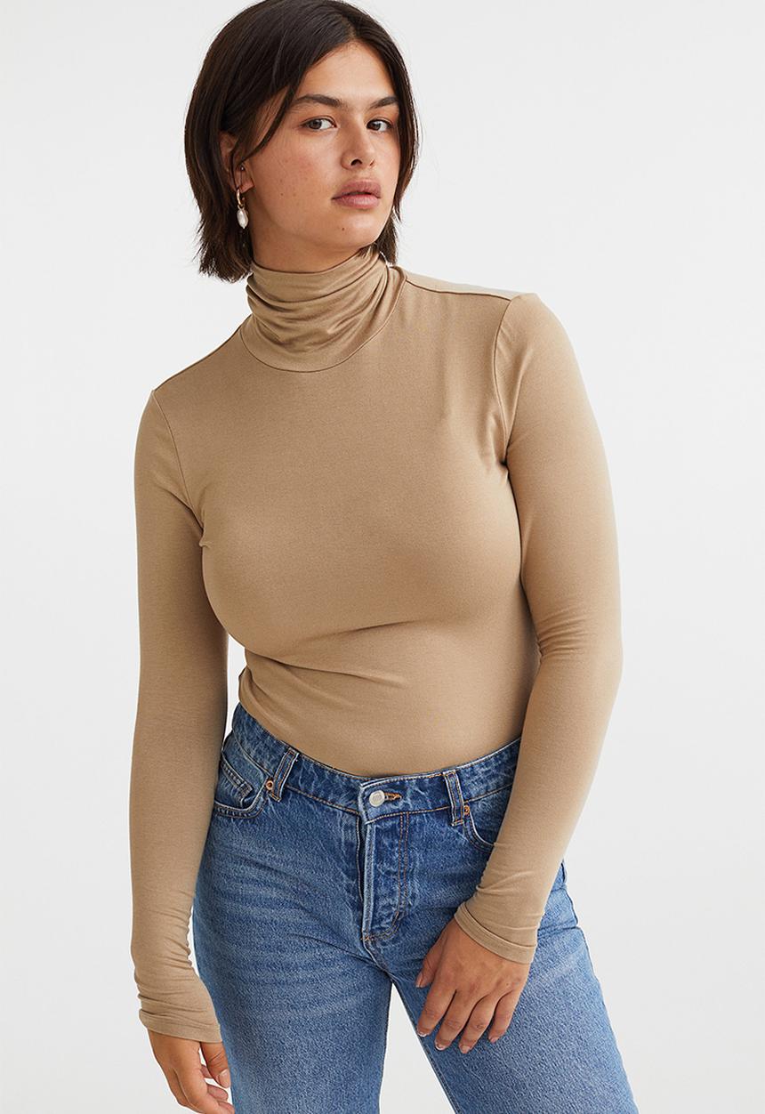 H&M - Polo-neck top - beige